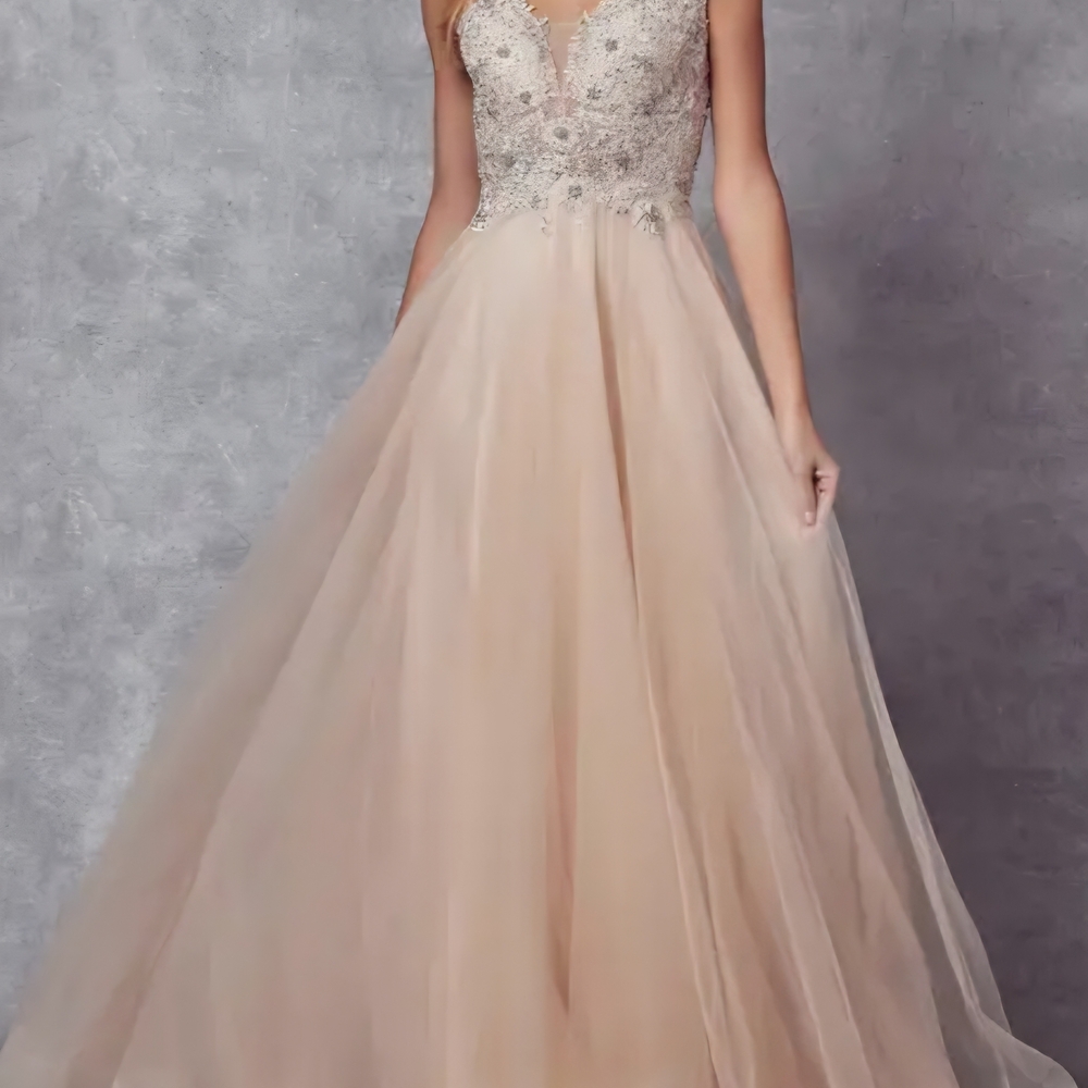 Elegant Beige Evening Gown